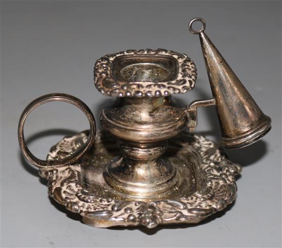 A George IV silver chamberstick (originally part of an inkstand). 2in.